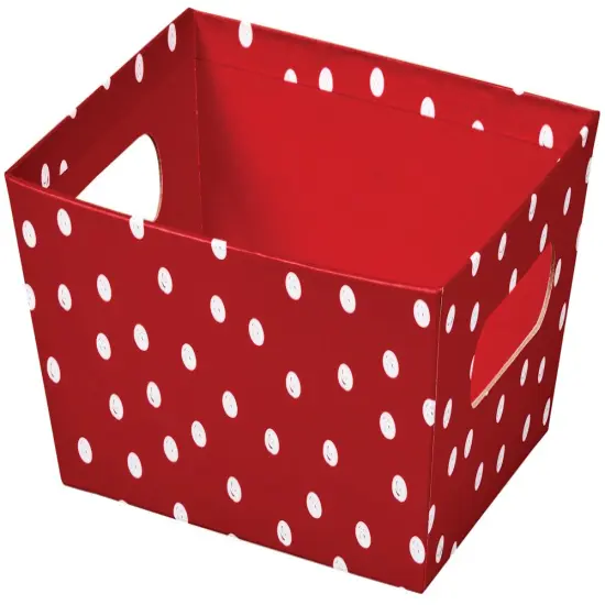 Red & White Dots Baskety Tray {1}