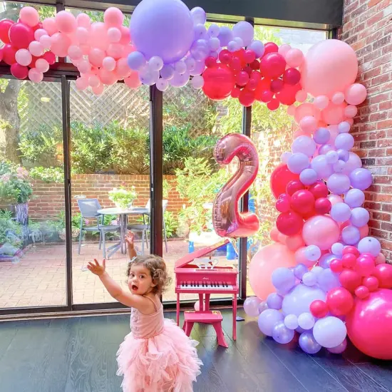 Pink Balloons Different Sizes 18" 12" 10" 5" Party Latex Balloons for Birthday Baby Shower Wedding Anniversary Princess Theme Party Decorations {3}