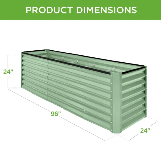 Best Choice Products 8x2x2ft Raised Metal Outdoor Garden Bed, Planter Box for Flowers, Vegetables, Herbs Sage Green {2}