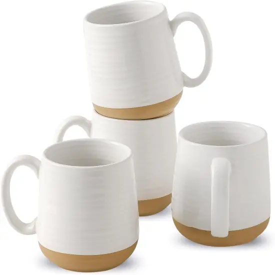 15 Ounce Porcelain Coffee Mugs Set of 4 with Large Handle Perfect for Coffee {1}