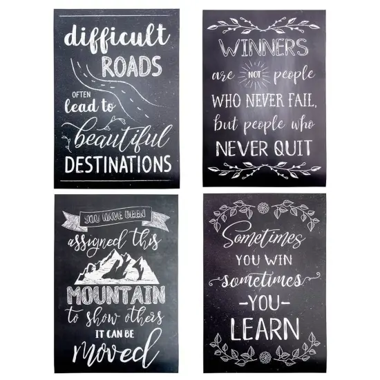 20 Pack Motivational Posters - Chalkboard Design - Inspirational, Positive Quotes for School Classroom Wall Decoration Sign, Growth Mindset Posters, Teacher Supplies, Bulletin Boards Gifts 13x19 inch Black {5}