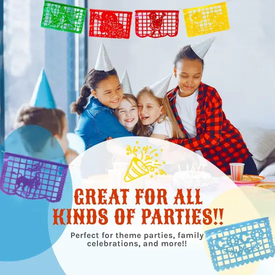 Coco Mexican Party Banners (30-ft; Plastic) | Mexican Papel Picado with Disney Coco Characters and Scenes | Fiesta Party Decorations for Cinco de Mayo, Birthdays, Holidays (2x15ft) {4}