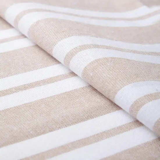 Cotton Cloth Napkins Set of 12 | Franca Beige Stripes | 43x43 cm | Dining Table Napkins | Machine Washable & Reusable {4}