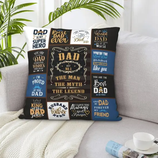 Dad Gifts from Daughter, Gift for Dad from Son, Dads Birthday Gifts Ideas, Presents for Dad from Kids, Best Dad Gifts, Father Bday Gifts Throw Pillow Covers 18 x 18 Inch {2}