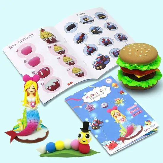 Modeling Clay - 24 Colors Air Dry Clay, DIY Magic Clay with Tools and Munuals, Kids Toys Set for Boys and Girls {3}