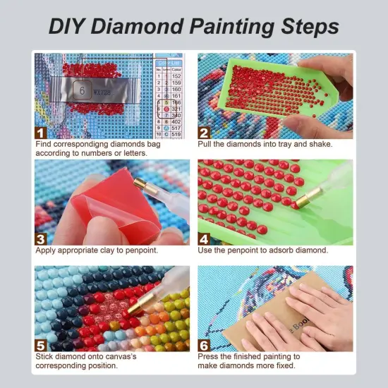 Diamond Painting Kits for Adults, Cardinal Diamond Art Kits, Full Drill Round Gem Art, DIY Snowscape Paint with Diamond Beads Crafts for Home Wall Decoration Gifts {5}