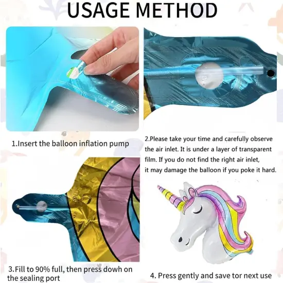 Unicorn Balloons Unicorn Birthday Party Decorations for Girls Foil Balloons Set Macaron and Rainbow Balloon Wedding Baby Shower Party Supplie (number 1) {3}