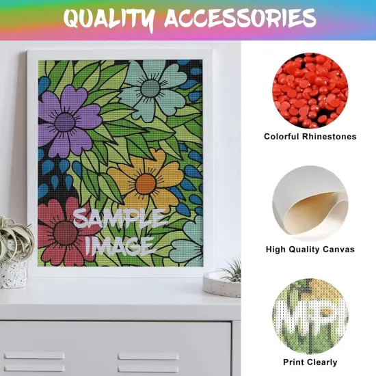 5D Diamond Painting Kits for Adults - Paint with Diamonds Full Round Drill 5D Diamond Dots Craft Diamond Art Kits - Home Wall Decor and Adults Kids DIY Gift-The Bee and The Flower 8x12inch {4}