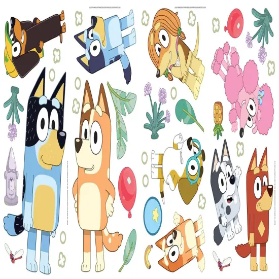 RoomMates Bluey Family and Friends Peel and Stick Wall Decals, RMK5457SCS {3}