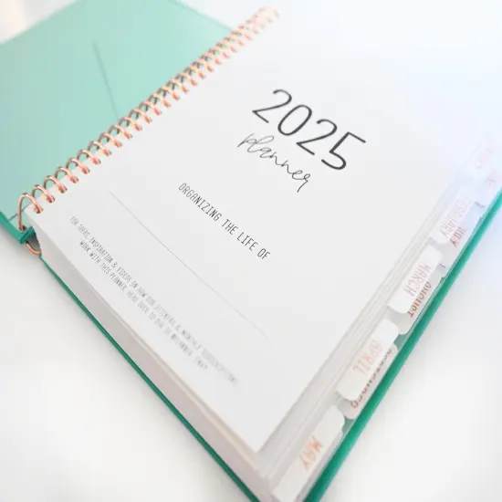 2025 Planner - Mini Signature Layout, Spiral Bound - "Teal Strokes" (#502) {5}
