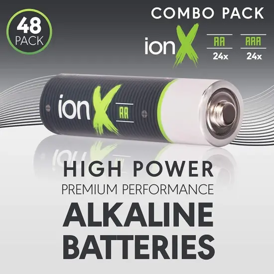 Premium Batteries - 24 AA and 24 AAA Batteries, High Performance Alkaline 1.5 Volt Battery Set in Durable Reusable Plastic Storage Case Black {2}