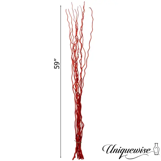 Uniquewise 12pc 59" Natural Dried Mulberry Twigs Ideal Sticks for DIY Crafts Decorative Stems Floral Arrangements Floor Vase Fillers Wedding Centerpieces Event Decorations and Home D&eacute;cor Accent, Red {3}