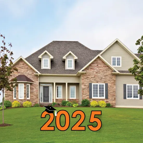 Big Dot of Happiness Orange 2025 Graduation Party Yard Signs - Outdoor Lawn Decorations - 2025 {4}