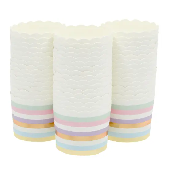 50-Pack Pastel Cupcake Liners - Large Paper Baking Cups for Birthdays, Home Baking, Bake Sales, Bridal Showers (2.2 In) Gold {6}