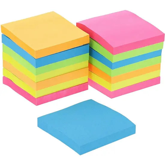 Neon Colored Note Pads (15 Pack, 100 Sheets) Multicolor {1}