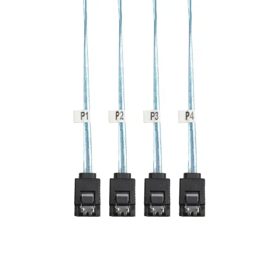 Mini SAS to 4 SATA Transfer Cable, with Tags, Connects a Blue, 3.3 ft. {7}