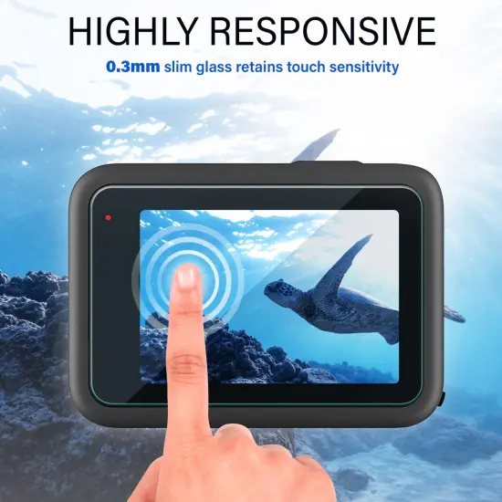 Insten 6 Pcs Screen Protector Compatible with GoPro Hero 9 Black, Ultra Clear HD Tempered Glass Screen Protector for Lens, Small Front Display {5}