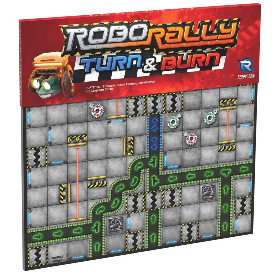Renegade Game Studios: Robo Rally: Turn & Burn Expansion - Racing Board Game, New Elements & Radiation Cards, Ages 12+, 2-6 Players, 45-90 mins {1}