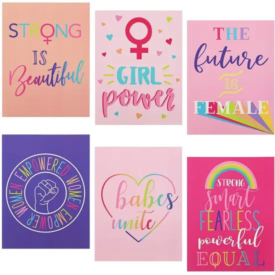 12 Pack Feminism Pocket Folders for School, Home, Office, Women and Girls, 6 Assorted Designs, Letter Size, 9 x 12 Inch {1}