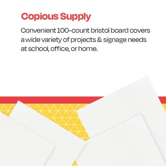 School Smart Bristol Board, 22-1/2 x 28-1/2 Inches, 100 lb. Basis Weight, White, Pack of 100 {6}