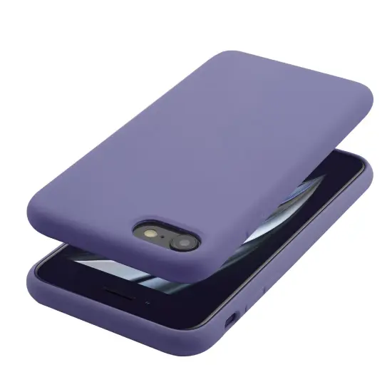 Liquid Silicone Case For iPhone SE 2020, Soft Touch Full Body Protection with Microfiber Lining Ultra Slim Gel Cover Lavender Purple, by Insten {6}