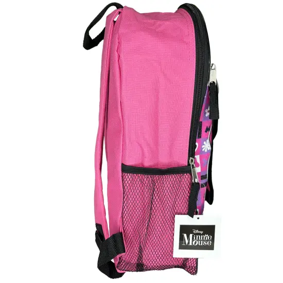 Walt Disney Minnie Mouse 16" Pink Nylon Backpack with Lunch Bag set for Girls 3+ {4}