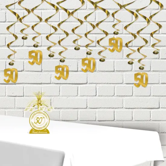 50th Anniversary Centerpiece Party Accessory (1 count) (1/Pkg) {4}
