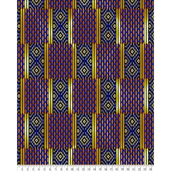 Kaftan Quilt With Gold Metallic Cotton Fabric | By the Yard | Sewing and Crafting | 44 inches wide {1}