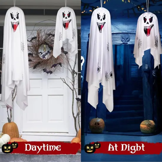 Spooky Halloween Ghost with String Lights {3}