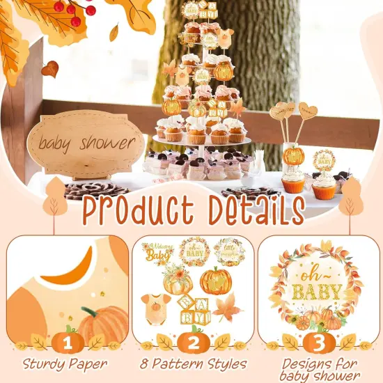 Oh Baby Cupcake Toppers Little Pumpkin Baby Shower {5}