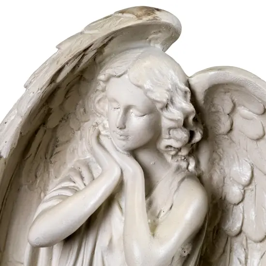 Northlight Standing Angel with Wings Outdoor Garden Statue - 16.5" White {6}