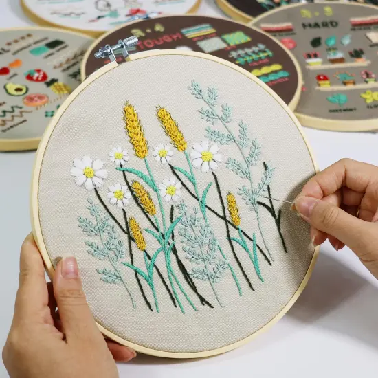 CYANFOUR 4 Stage Embroidery Kit for Beginners Adults, Easy to Learn 29 Different Stitches from Instruction & Video, Needlepoint Kits for Adults with Stamped Embroidery Patterns. {5}