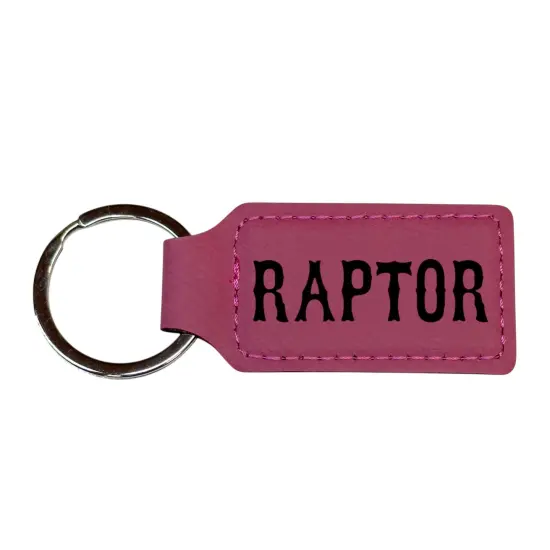 Keychain - Rectangle - Raptor - Leather Pink/Black {1}