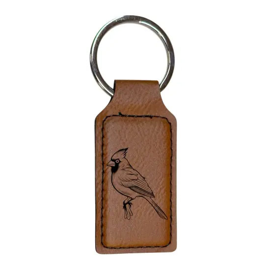 Keychain - Rectangle - Cardinal - Leather Black/Silver {2}