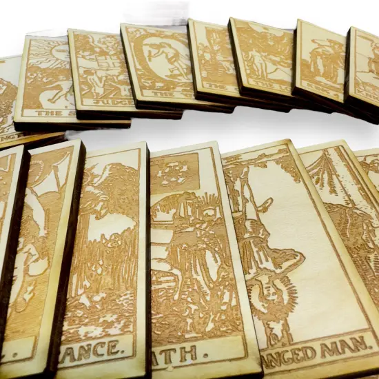 Tarot Deck Wood Cards - Set of 78 - Raw Wood 2x3in each {4}