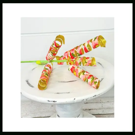 Elegant Floral Gold Curl Wreath Pick - 16 Inches-63200PK {2}