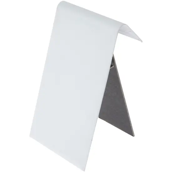 Plymor White Faux Leather Medium Bracelet Ramp with Easel Display Stand, 4.75" W x 5" D x 7.375" H {1}
