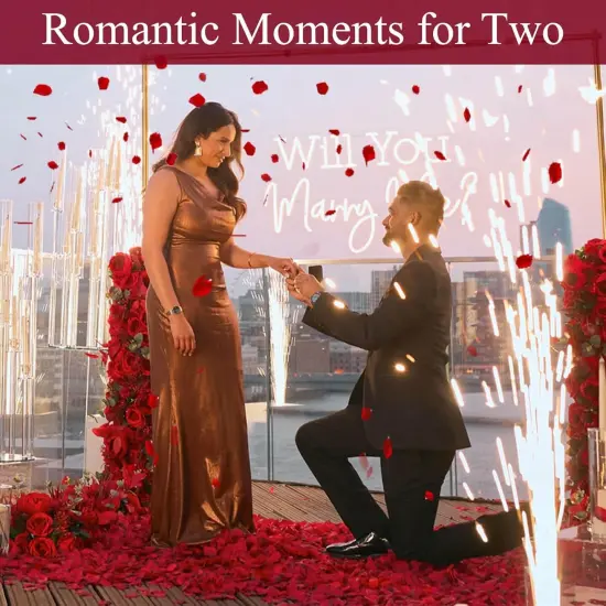 200Pcs Dried Real Red Rose Petals, Preserved Flower Petals 1.75oz for Gifts Wedding Party Decor, Flower Girl, Dinner Table Centerpieces, Bridal Shower {2}