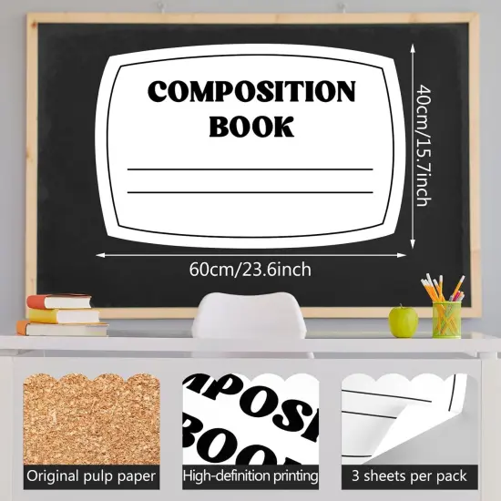 3 Pcs Composition Book Bulletin Board Paper - 23.6 x 15.8 {2}