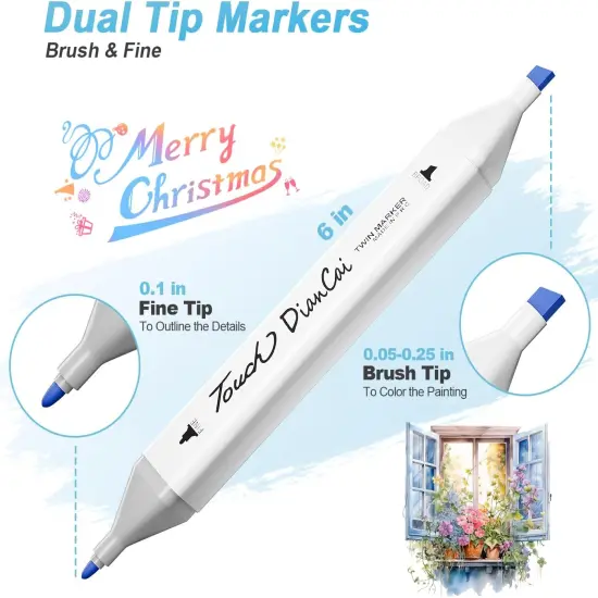 Alcohol Markers 80 Colors,Dual Tip Chisel & Fine {3}