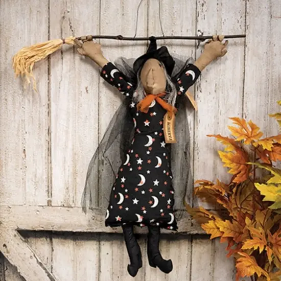 Primitive Minerva Witch Doll Hanging Halloween Wall Decoration 25 Inch {2}