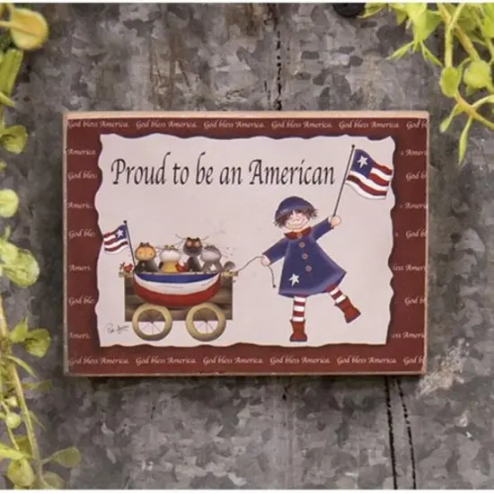 Proud to Be an American Wood Magnet Patriotic Fridge Decor {2}