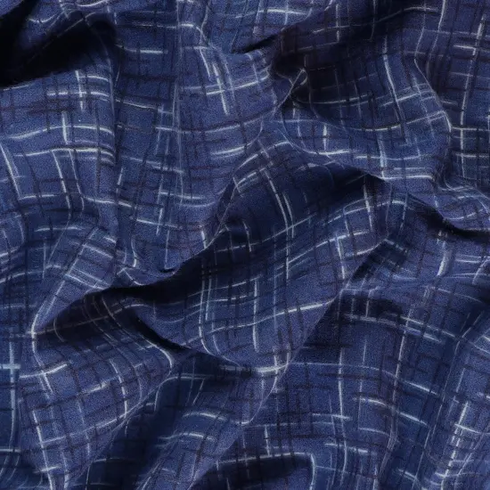 Mook Fabrics Linen Look Flannel Fabric [108 in. Wide] - By The Yard True Navy {2}
