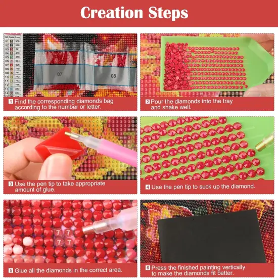 Red Dress Woman Diamond Art Painting Kits for Adults {5}