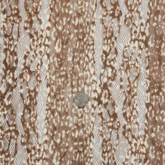 1 Yard Stretch Mocha Beige Lace Fabric, 58/60" Wide Soft Lightweight Material for Apparel & D&eacute;cor {3}