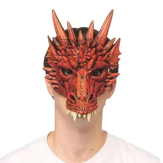 Supersoft Fantasy Red Dragon Adult Costume Mask {1}