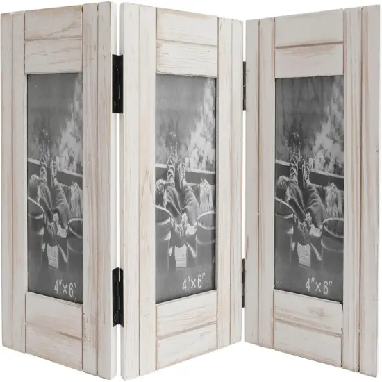 3 Photo Frame Hinged Farmhouse Picture Frames Desk Photo Frame for Home Office {1}