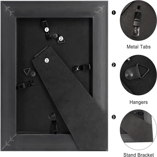 5x7 Picture Frames, Real Glass, Display Photos for Wall or Tabletop {4}