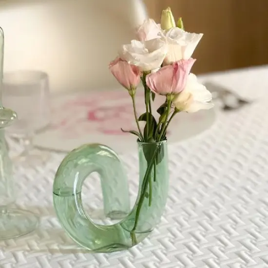 Glass Twist Vase Purple {5}