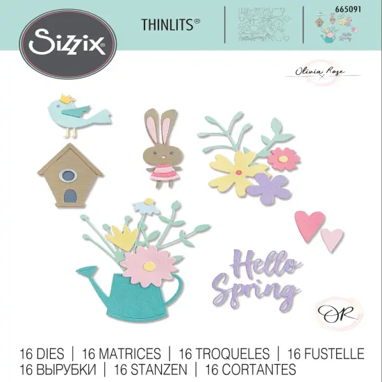 Sizzix Thinlits Dies By Olivia Rose 16/Pkg-Hello Spring {1}